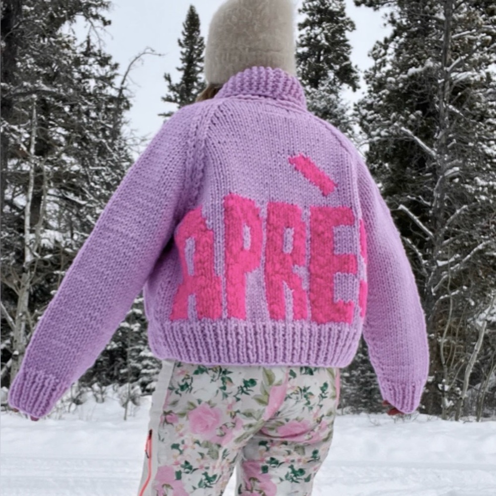 GOGO Purple Knit Sweater with Pink Detail
